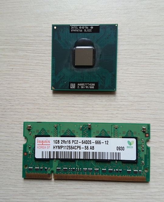 [二手]筆記型T4500 CPU+ DDR2 1GB RAM