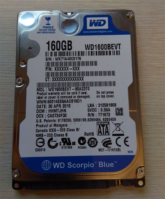 WD 2.5吋 160GB 硬碟