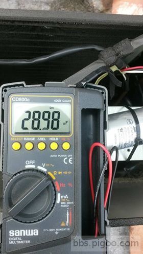 壓縮機電容 30uF ( 檢查結果有28.98uF)