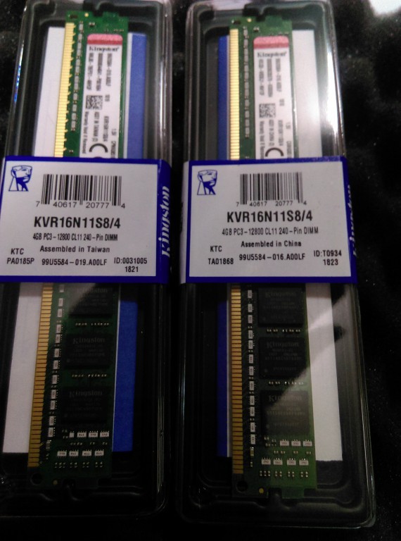 金士頓 Kingston DDR3-1600 4G KVR16N11S8/4