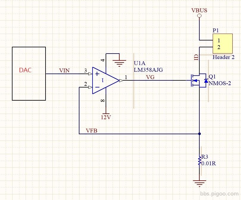 OPAMP+N-MOSFET電子負載