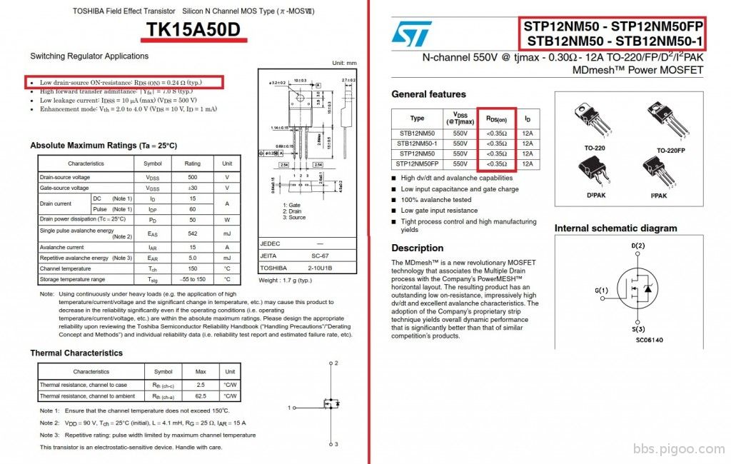 TK15A50D VS  12NM50
