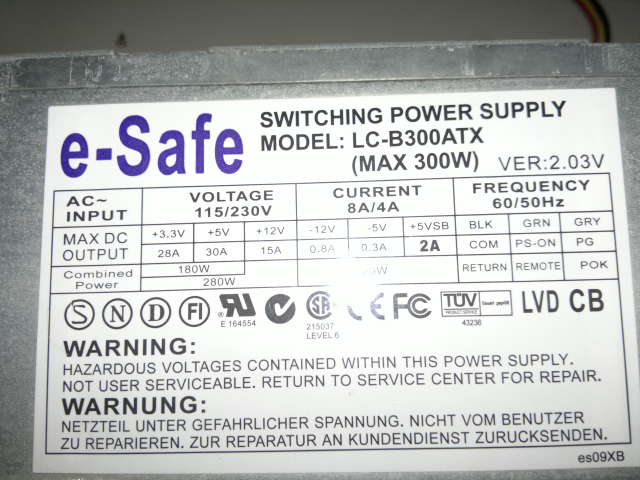 E-SAFE 300W POWER (有爆電容)