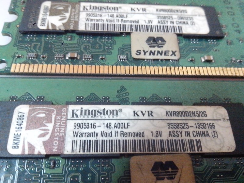 金士頓 記憶體 DDR2 / 800 / 2G / 終保~良品 2張800