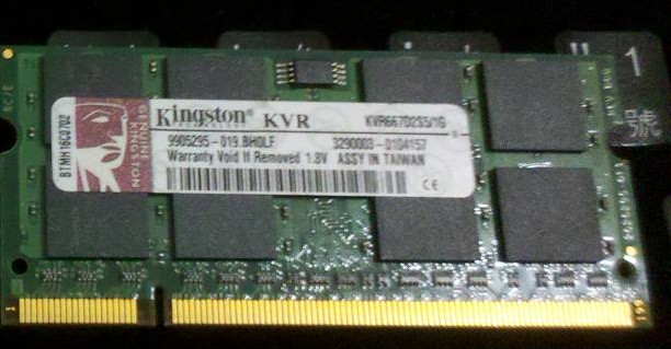 筆電記憶體Kingston DDR2 667 1GB