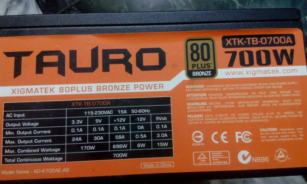 XIGMATEK 富鈞 TAURO 金牛座 700W