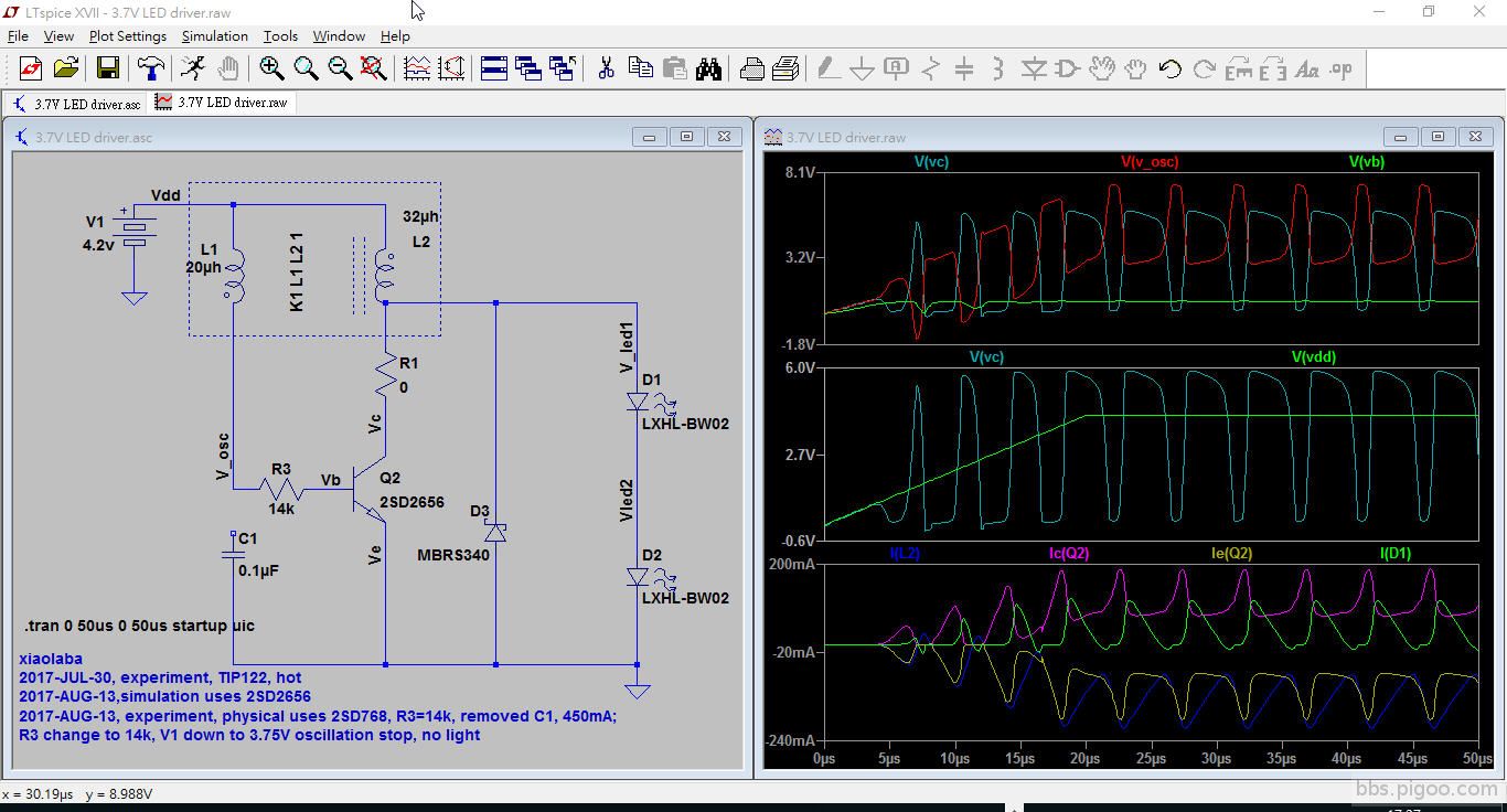 3.7V LED driver circuit