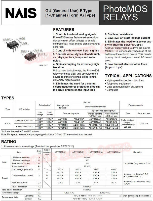 AQV210EH data sheet