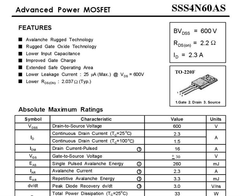 SSS4N60AS